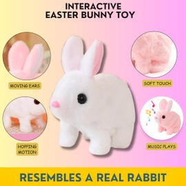 Ayaafa Plush Bunny Interactive Toy Figures, Realistic Bunny Toy, Lifelike Bunny