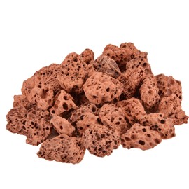 Mr. Fireglass 10 Pounds Red Natural Lava Rock for Indoor Outdoor Gas Fire Pits Fireplaces | Volcanic Lava Stones for Decorating Garden Landscaping, Potted Plants, 0.3"-0.6"