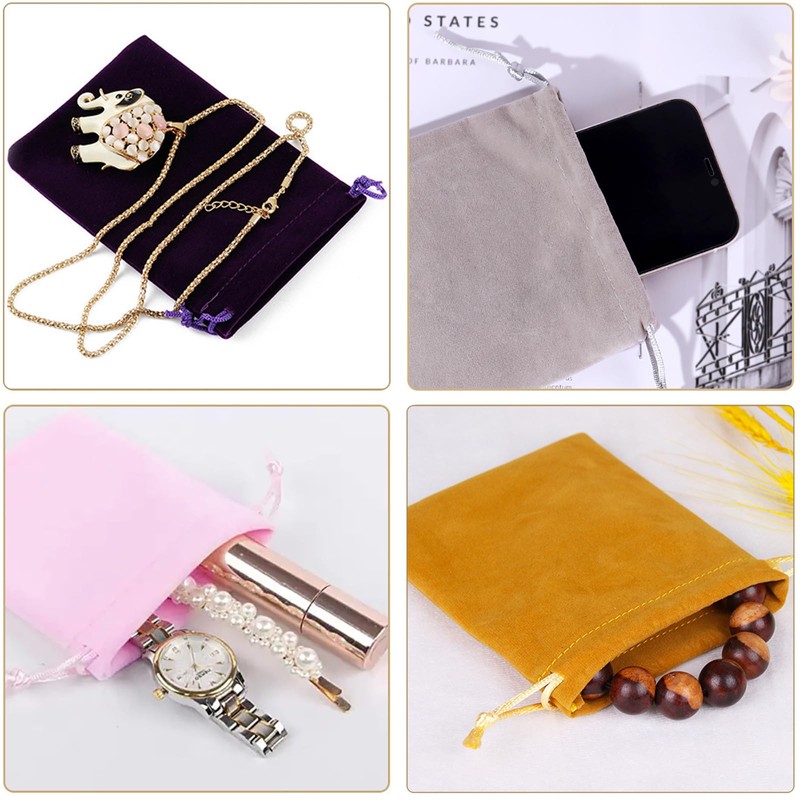 SHULLIN 6 Stück Samtbeutel Kleine Schmuck Samtbeutel 15 × 20cm