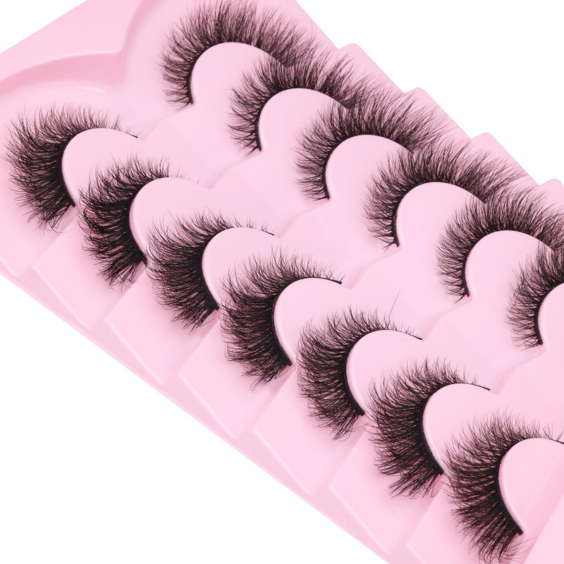 False Lashes Natural Look Fluffy Faux Mink Eyelashes Wispy Fox