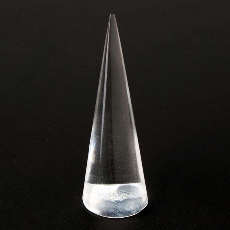 Solid Acrylic perspex cone finger ring jewellery display stand holder