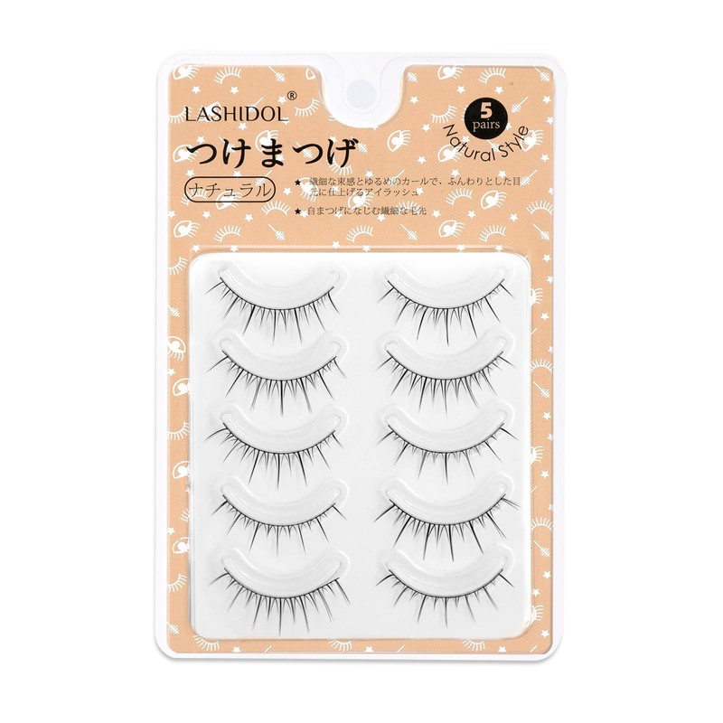 LASHIDOL False Eyelashes Natural Soft Thin Black Axis Handmade False