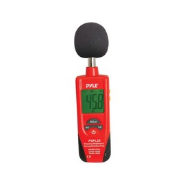 Digital Handheld Sound Level Meter - Meter Automatic with A and C Frequency Weighting for Musicians and Sound Audio Professionals, 9V Battery Type - Pyle SPL25, Red/Black (PSPL25)