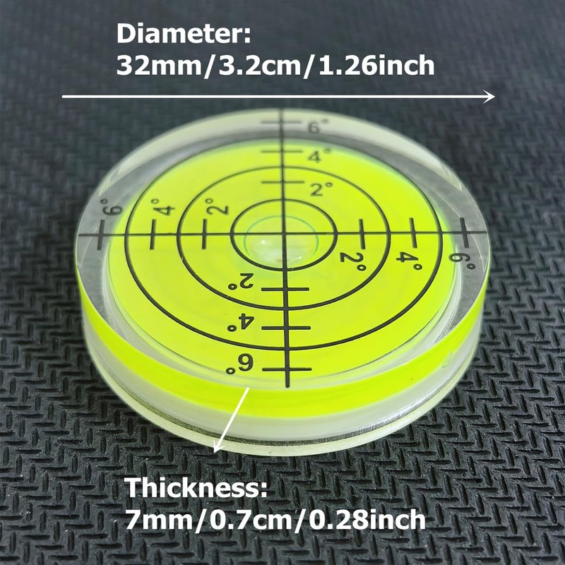 YMGBHNKJLS 3Pcs Small Circular Bubble Levels 32x7mm Round Spirit Level