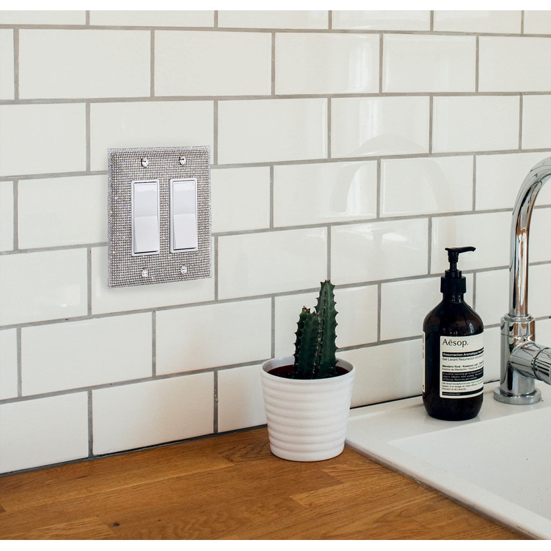 Bling Rhinestone Wall Plate Cover (Quad Rocker)