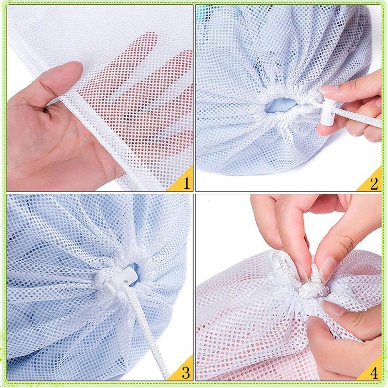 DurReus Large Mesh Drawstring Travel Laundry Bag Durable,Reusable,Foldable,Heavy Duty Storage