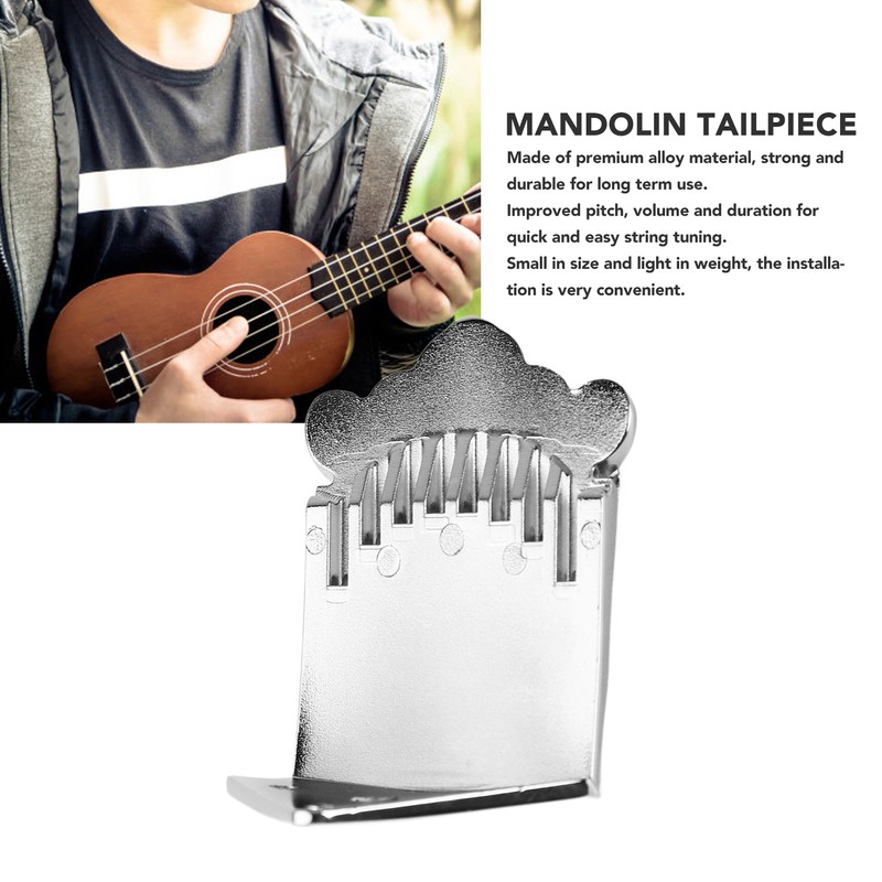 Mandolin Tailpiece 8 String Bridge Zinc Alloy Instrument Accessory for