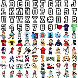 100PCS Soccer Charms for Shoes PVC Random Shoe Accessories Bulk for Wristband Bracelet Decoration