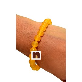 numeroastro Natural & Original Yellow Aventurine Stretchable Round Beads Bracelet For Men & Women (2 Pcs)