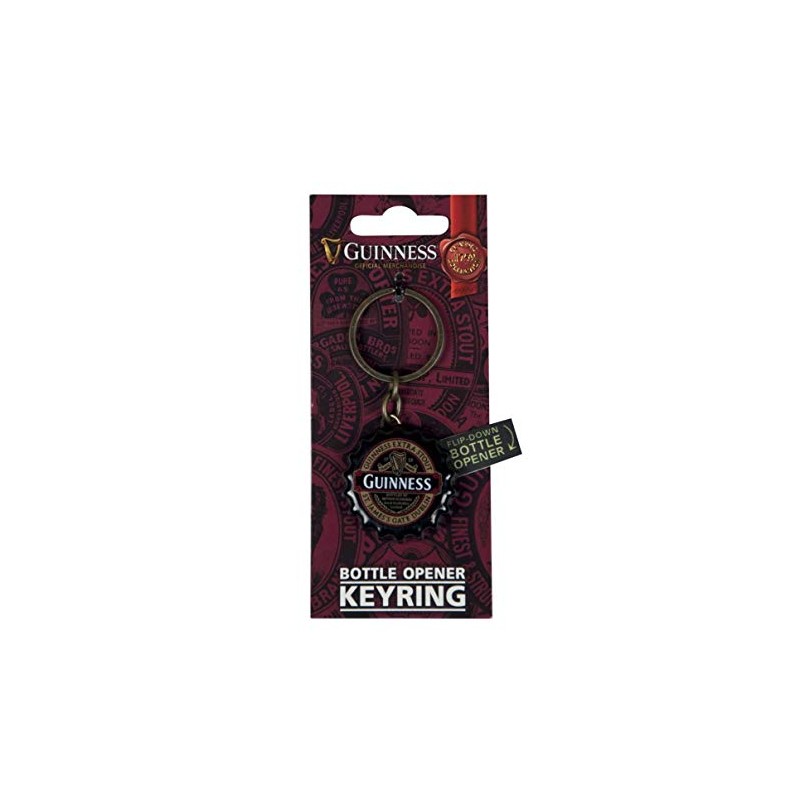 Guinness Flip Down Bottle Opener Keychain Classic Collection Label Design