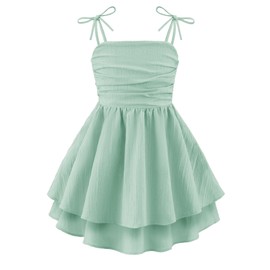 Arshiner Girl Easter Dress Spaghetti Strap Midi Summer Beach Boho Hawaiian Casual Formal Tween Dresses Green Size 14-16