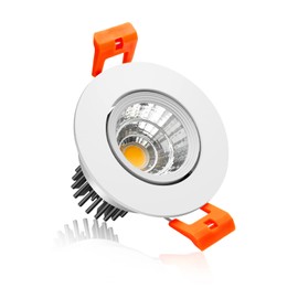 2Inch LED Recessed Ceiling Light, 3W Dimmable LED Downlight, 60 Beam Angle COB Recessed Lights with Driver, Warm White 3000K-3500K, 25W Halogen Bulbs Equivalent for Ceiling Lighting,White 1 Pack