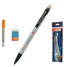 0.7mm FLAIR Converter Eraser Tipped Mechanical Pencil + 2B Lead Tube + Eraser (SKY Body)