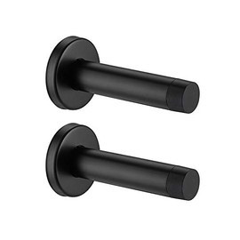 JQK Tope de puerta negro, acero inoxidable 304 de grosor de 0.039 pulgadas (0.039 in), amortiguador de sonido, parachoques de pared, protetor, paquete