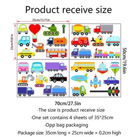 WOHAHA Wall Sticker, Stylish, Removable, Car, Transportation, Construction Machinery, Toy Car, Wall Sticker, Painting Style, Wall Sticker, For Children, Children, Rooms, Nursery, Nursery, Cartoon, Toy
