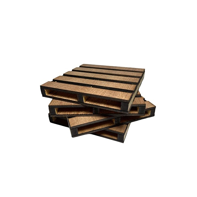 Paquete 6 portavasos Pack con diseño de pallets palets tarima