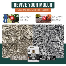 Petra Black Mulch Dye Spray Use with PetraTools Sprayer to Refresh Fading Landscape - Black Dye to Wood Mulch for Landscaping - Rubber, Pine Straw, Bark, Cedar & Playground Cover (14,400 Sq Ft, 1 Gal)