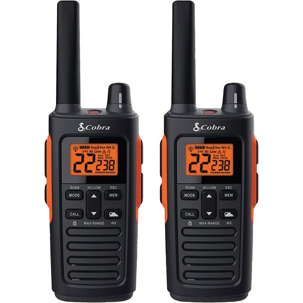 Cobra RX680 Walkie Talkies (2-Pack) - Rugged & Splashproof Two