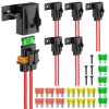 Nilight 6pcs Inline Fuse Holder 12AWG Waterproof ATC/ATO Blade Fuse