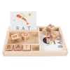 ABC Building Blocks English Letters 8 Blocks 30 Cards Wooden