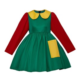 MelangCos La Chilindrina - Disfraz para mujer, vestido Chilindrina para Halloween, Navidad (XS, verde)