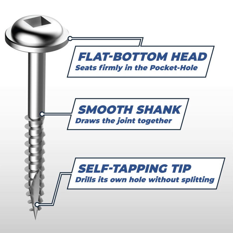 Kreg SML-C125-250 Zinc Pocket Screw - 1 1/4 Inch #8