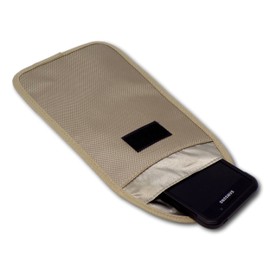 Minder Signal Blocker - Jamming Case/RFID Blocking Pouch for Keyless Entry Car Keys & Mobile Phones - Faraday Bag Protection - Security against Relay Crime (Sand, 170mm x 105mm (Internal))