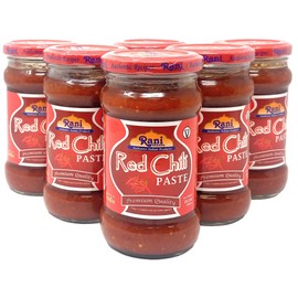 Rani Red Chilli Cooking Paste 10.58oz (300g) Glass Jar, Pack of 5+1 FREE ~ Vegan | Gluten Free | NON-GMO | No Colors | Indian Origin