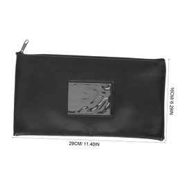 Operitacx Bank Deposit Money Bag Pouch with Zier Pu Leather Billfold for Cash and Documents Security Deposit Bag Zipper Coin Bag for Bills
