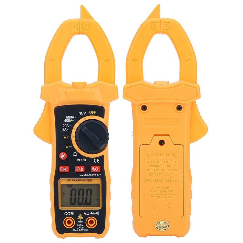 Digital Clamp Meter Multimeter Tester AC DC Plastic LCD Industrial