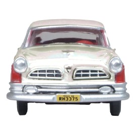 DCD 1955 Chrysler New Yorker Deluxe St. Regis Tango Red and Platinum Metallic 1/87 (HO) Scale Diecast Model Car by Oxford