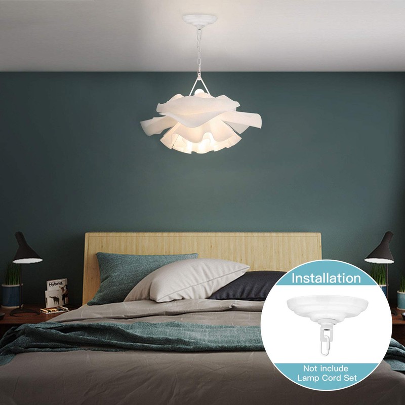 Helunsi Canopy Kit, White Canopy Light Kit, 5-3/8" Dia Canopy