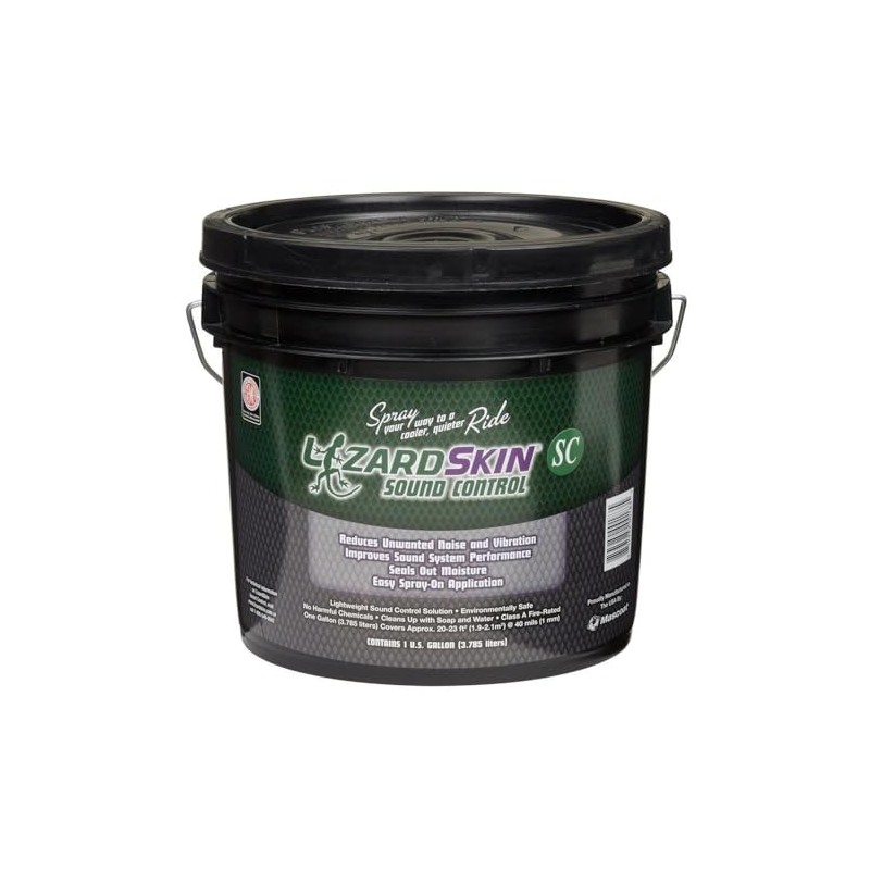 Lizard Skins Sound Barrier, Spray On, Acrylic, Black, 1 gal