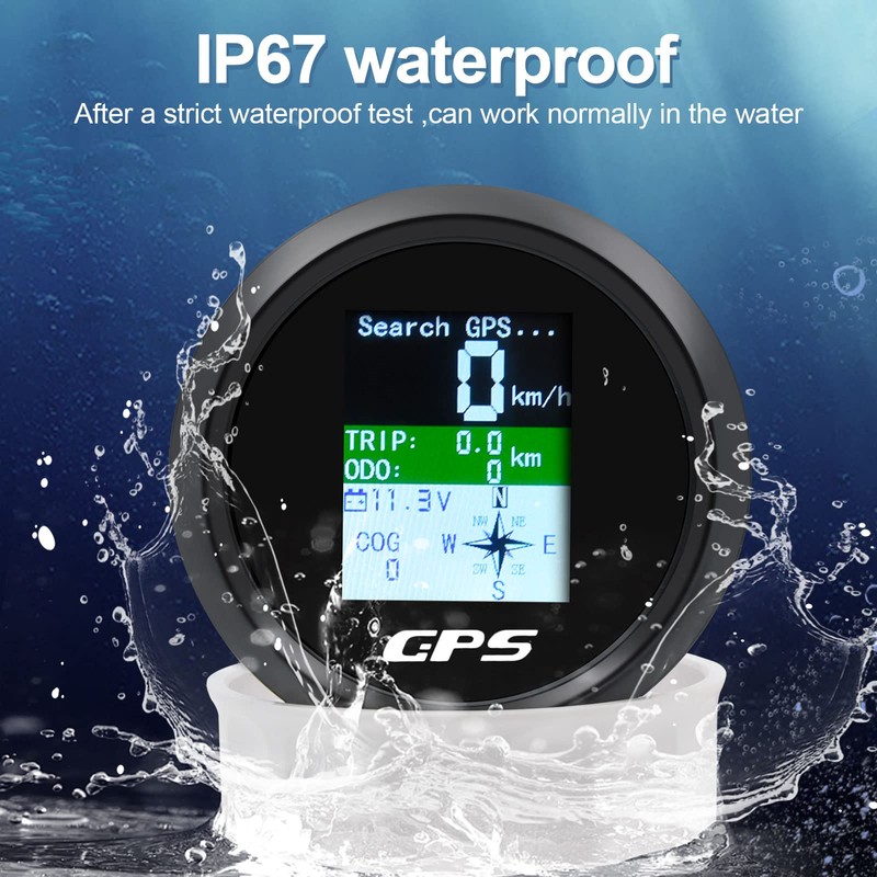KAOLALI Boat Speedometer GPS Speedometer, 85mm Stainless Waterproof Speed Gauge