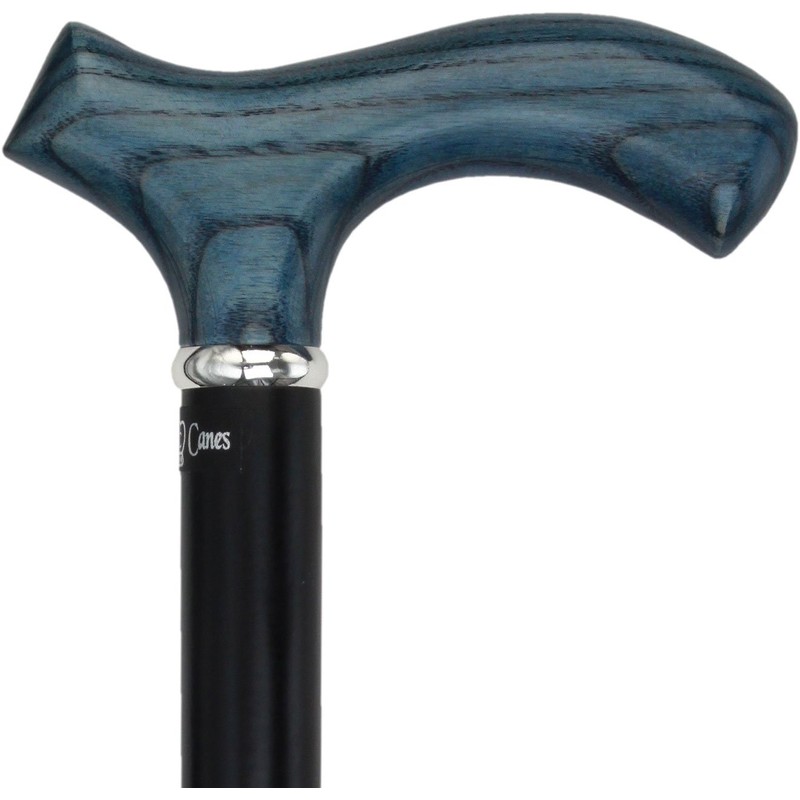 Denim Blue Ash Fritz Walking Cane with Black Beechwood Shaft