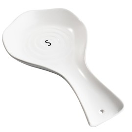 Karisky Spoon Rest for Stove Top, Large Ceramic Spoon Holder for Kitchen Counter, Cooking Spoon Holder for Utensils, Coffee Spoons, Spatula, Ladle, Tongs, White