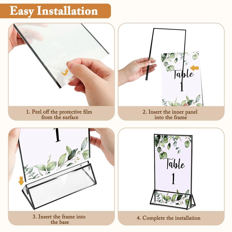 Floroom 6 Pack 5x7 Inch Clear Acrylic Sign Holders, Double-Sided