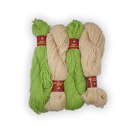 DEVKI Knitting Yarn PEAR and Coconut White Color 200 Gm Hand Knitting Wool/Art Craft Soft Fingering Crochet Hook Yarn, Acrylic and polymide Mix Knitting Yarn Thread.