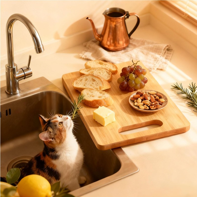 Koesus Funny Shocked Chicken Cutting Board, Chicken Lover Lady Mom