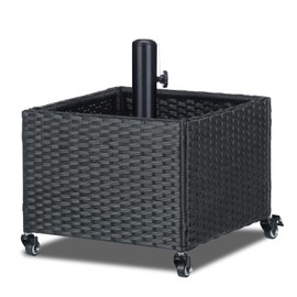 SUNNYPARK Umbrella Stand Outdoor Base with 4 Wheels Heavy Duty Patio Umbrella Planter for Garden Backyard Deck Poolside