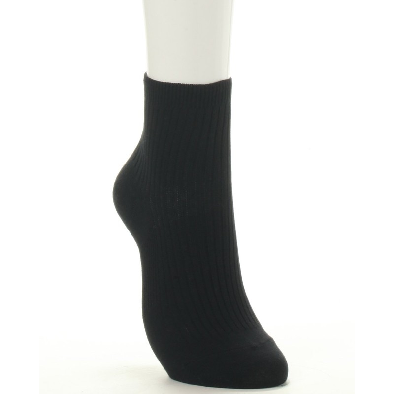 Atsugi Men's Crank Socks, Ribbed, Sole Support, Middle Length (Ankle