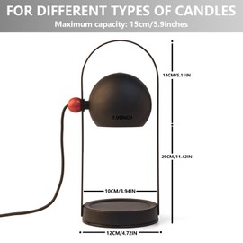 ASAWASA Candle Warmer Lamp with Timer and Dimmable, Adjustable Height Vintage Electric Candle Warmer for Jar Candles，Gifts for Women Mom Christmas Birthday Thanksgiving