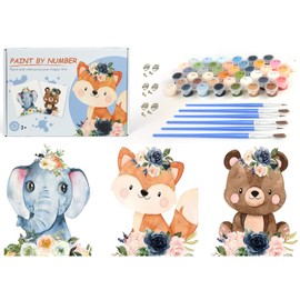 Painting by Numbers from 5 6 7 8 9 Years Girls Painting by Numbers Animals Wall Picture Self Painting Pictures Children's Room Decoration Painting by Numbers Children Gift Girls 6-9 Years Creative