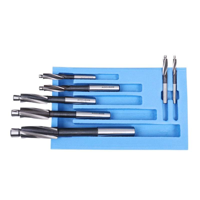 Accusize Industrial Tools 7 Pc Metric Hss Solid Capscrew Counterbore
