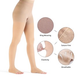 VARCOH Compression Socks for Women,Tights For Men & Women, Compression Stocking Best for DVT, Maternity, Pregnancy, Varicose Veins, Relief Shin Splints, Edema (M,Beige)
