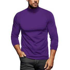 Zengjo Mens Mock Turtleneck Long Sleeve Shirts Thermal Baselayer Top