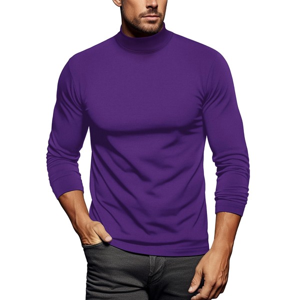 Zengjo Mens Mock Turtleneck Long Sleeve Shirts Thermal Baselayer Top