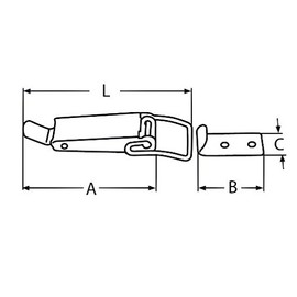 Set of 4 Stainless Steel Lever Lock Small V2A Tension Lock Box Lock Long Shape