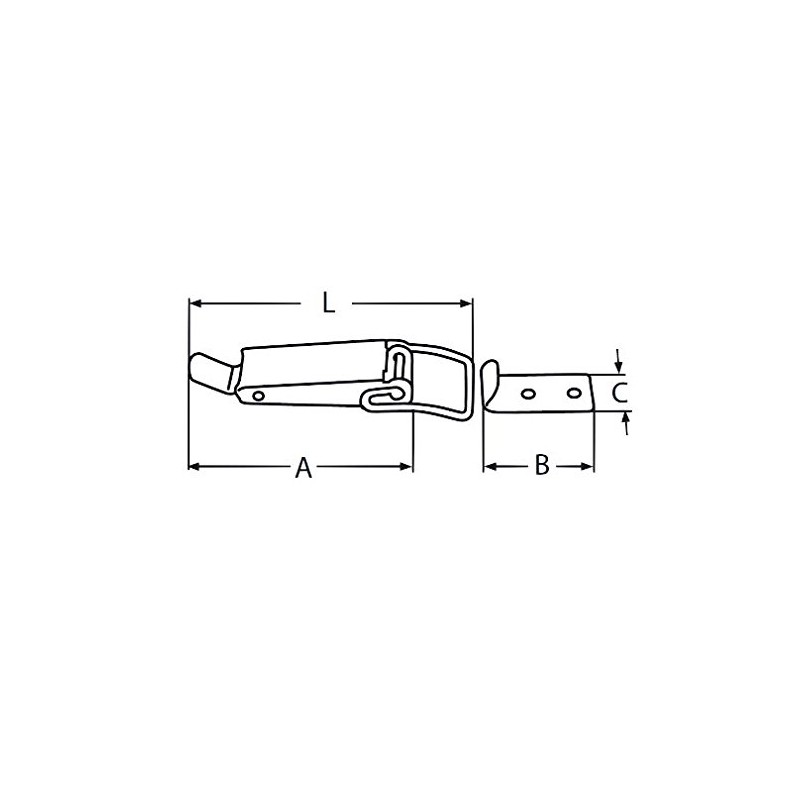 Set of 4 Stainless Steel Lever Lock Small V2A Tension