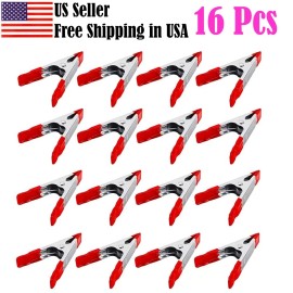Spring Clamps 4" inch Heavy Duty Metal Spring Clamps Tool Clip Jaw Opening (16Pcs)